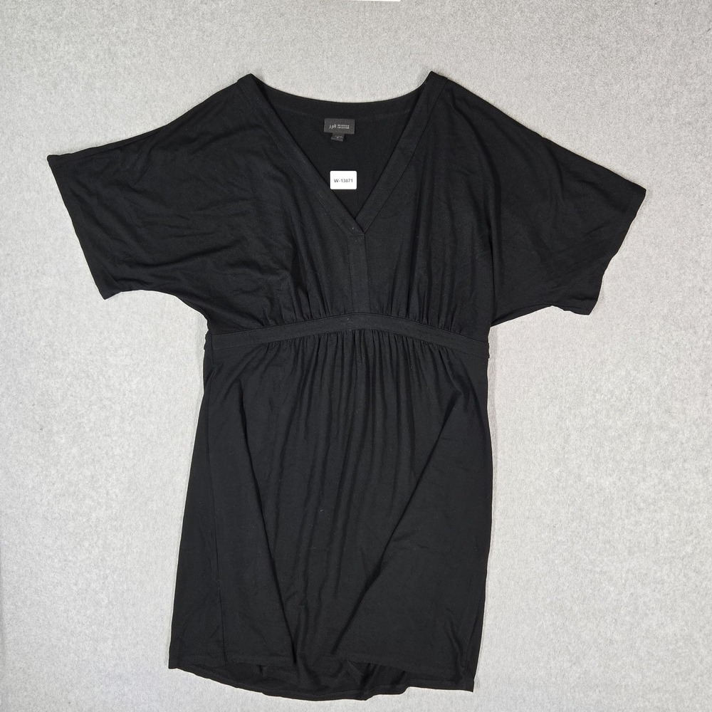 J Jill Women Blouse M Black Fairy Witchy Empire Waist Pleated WEAREVER V-Neck
